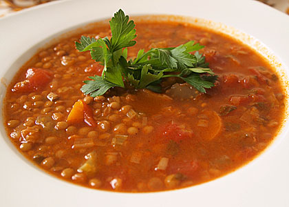 Φακές σούπα με λαχανικά και πάπρικα